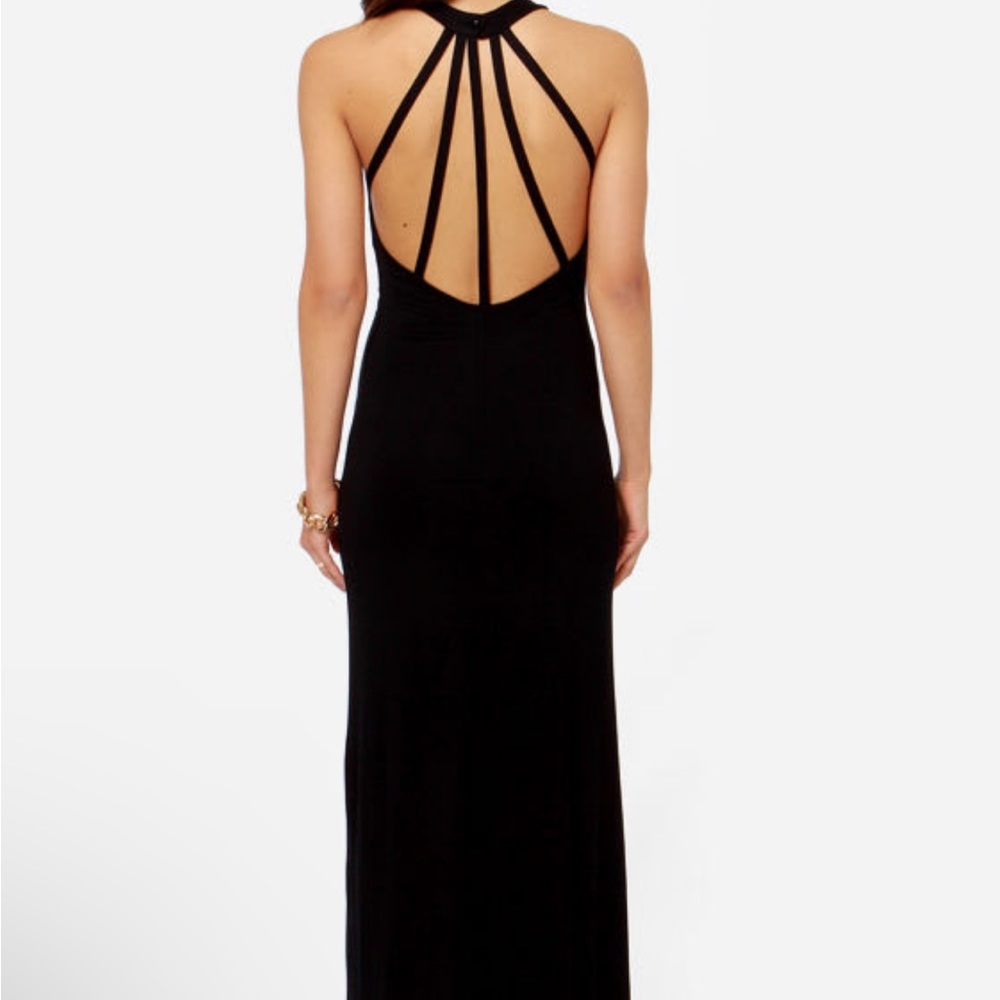 Black maxi dress with strap back